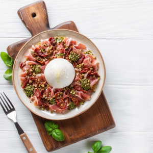 Parmaham of coburgerham gratis bol Burrata